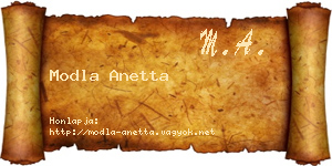 Modla Anetta névjegykártya